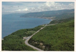 Canada Aerial View Of Pleasant Bay On Cabot Trail Seen From MacKenzie Mountai...
