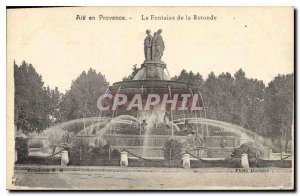 Old Postcard Aix en Provence La Fontaine de la Rotonde