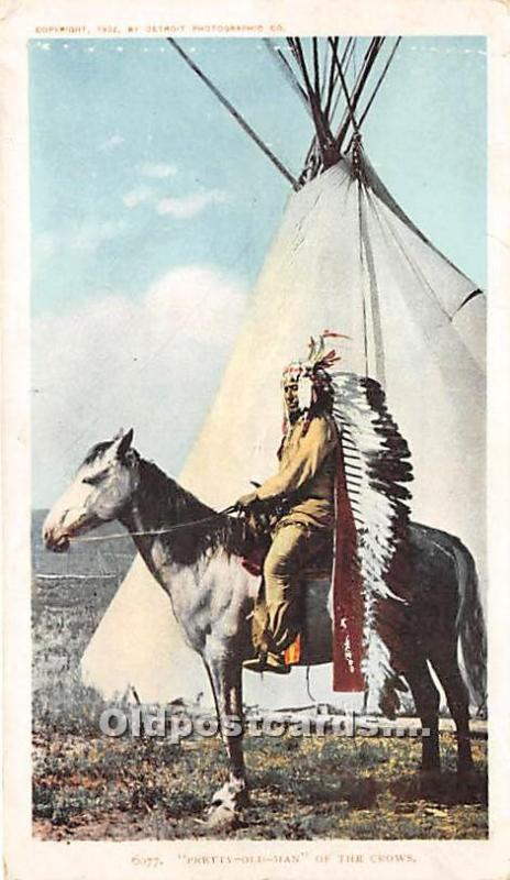 Pretty Old Man of the Crows Indian Unused 