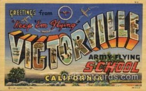 Victorville, CA Army Flying School Large Letter Military Unused 