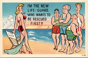 Humour Sexy Girl I'm The New Life Guard