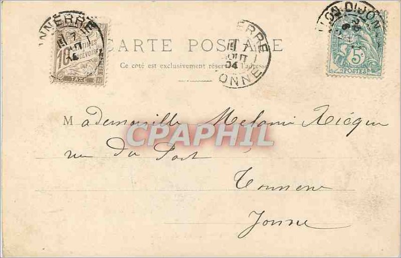 Postcard Reims Old City Hall (map 1900)