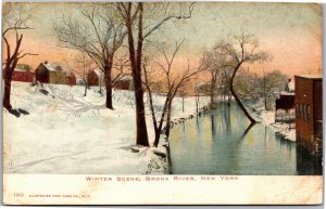 Postcard New York City - Winter Scene Bronx River