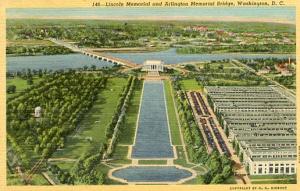 DC - Washington, Lincoln Memorial & Arlington Memorial Bridge