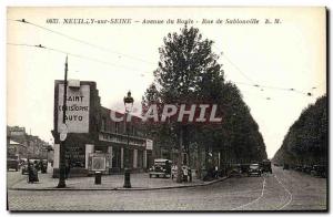 Old Postcard Neuilly sur Seine Avenue du Roule Street Sablonville Saint Chris...