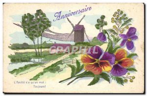 Old Postcard Fantasy Happy Birthday Flowers L & # 39amitie n & # & # 39un 39a...