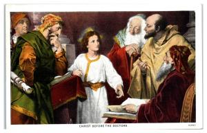 Christ before the Doctors, Early 1900s Postcard