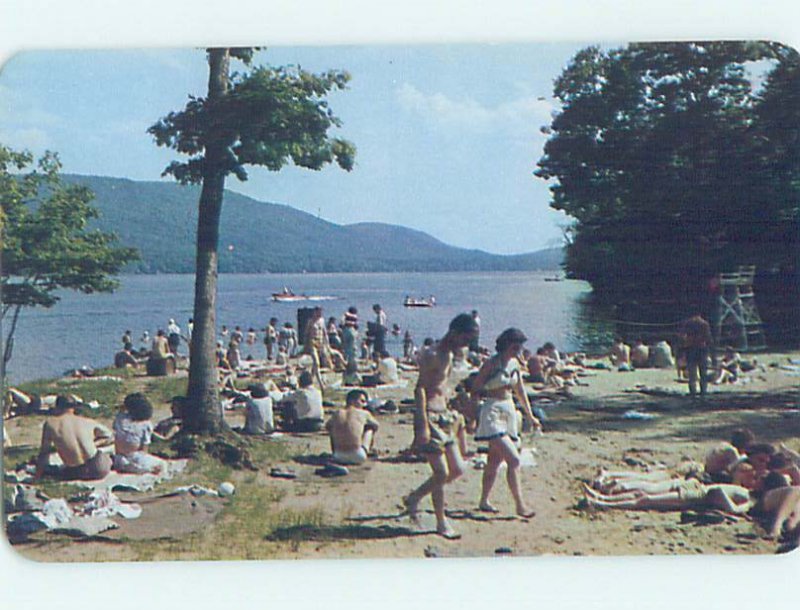 Pre-1980 BEACH SCENE Adirondacks - Lake George New York NY AE9273