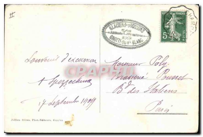 Old Postcard Chamonix Bossons Glacier Mountaineering
