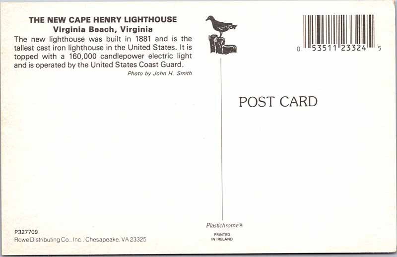 Postcard LIGHTHOUSE SCENE Virginia Beach Virginia VA AO0803