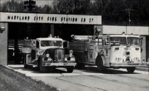 Maryland City MD 1951 Ward La France Fire Station 27 Engine Vintage Postcard