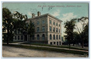 1910 Fish Hall Wesleyan University Middletown Connecticut CT Posted Postcard