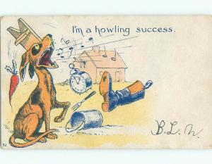 Pre-1907 comic HOWLING SUCCESS - OBJECTS THROWN AT HOWLING DOG k3246