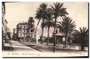 Postcard Old Hyeres Plaza del Palms