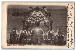 1907 Palace Pier Evening Brighton England Mezzotint Series Posted Postcard