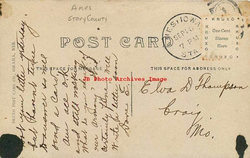 IA, Ames, Iowa, RPPC, Armory Company C, Exterior View, Deano Photo