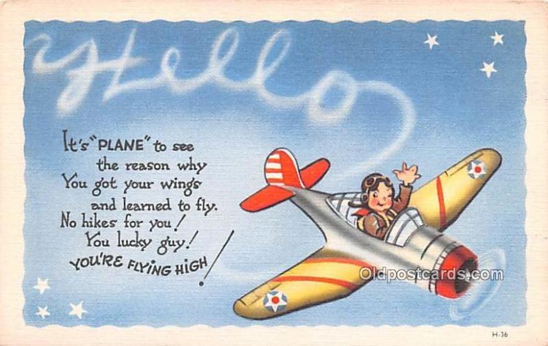 Plane Military Comic Unused 