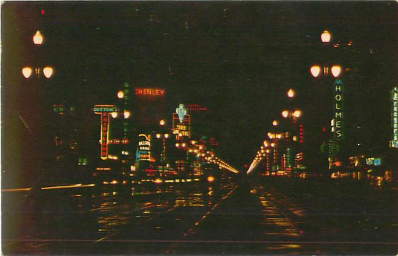 New Orleans, LA Canal Street at Night Sutton's Fairyland, Walgreens, Holmes 