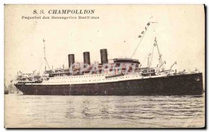 Old Postcard Boat SS Champollion Ship Maritime Courier