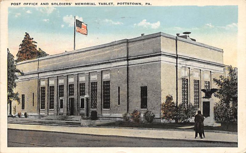 Post Office, Soldiers' Memorial Tablet   Pottstown, Pennsylvania PA