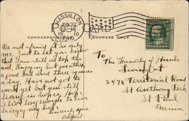 Massillon Ohio OH Turkey Foot Lake c1910 Vintage Postcard