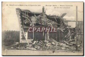 Old Postcard Maurupt Marne House bombarded by shells allemanads