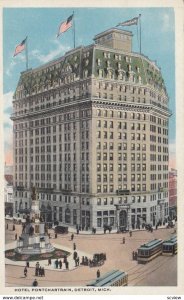 DETROIT, Michigan, 1910s; Hotel Pontchartrain, Trolleys