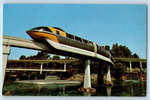 1960 Anaheim California CA Postcard Tomorrowland Sleek Monorail Trains Unposted
