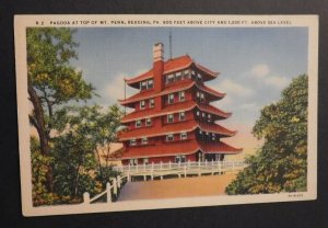 USA Mint Postcard Pagoda Mount Penn Reading Pennsylvania 1