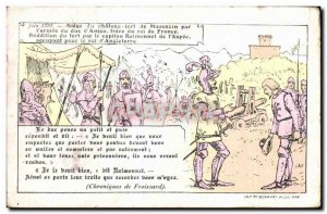 Old Postcard June 1370 Siege of lert castle Mauvezin I by the army due to the...