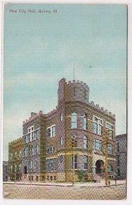 City Hall Quincy Illinois 1919 postcard