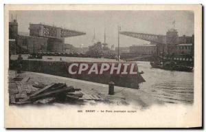 Old Postcard Brest Le Pont Tournant Open Boat