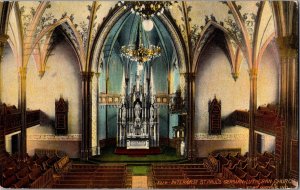 Interior of St. Paul's German-Lutheran Church Fort Wayne IN c1912 Postcard R42