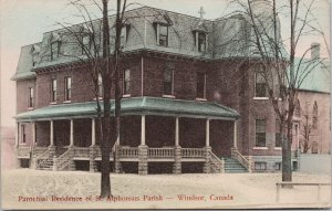 Windsor Ontario Parochial Residence of St. Alphonsus Parish Postcard E87
