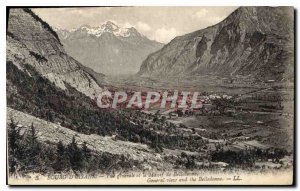 Old Postcard General view Bourg d'Oisans and Belledonne