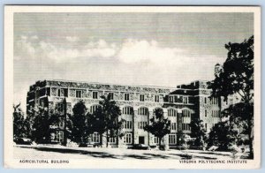 1930-40's AGRICULTURAL BLDG VIRGINIA POLYTECHNIC INSTITUTE BLACKSBURG POSTCARD
