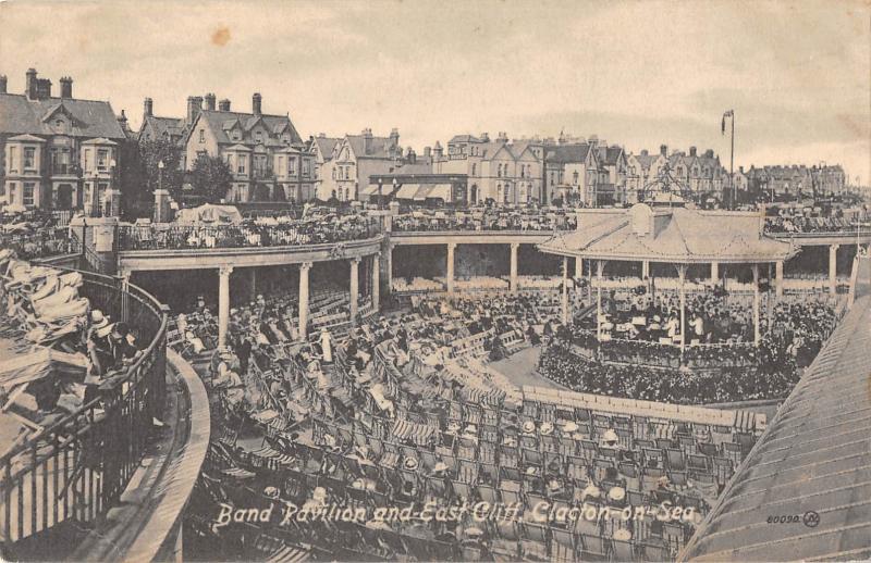 uk13725 band pavilion and east cliff  clacton on sea  real photo  uk