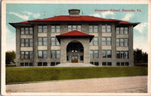 View of Grammar School, Roanoke VA c1915 Vintage Postcard K80