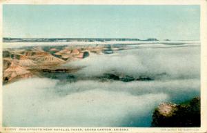 AZ - Grand Canyon National Park. Fog Effects near Hotel El Tovar   