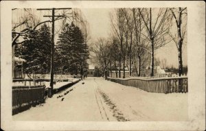 Road Scene in Winter - Baltimore MD 1911 Cancel Real Photo Postcard