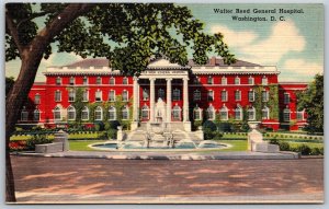 Vtg Washington DC Walter Reed General Hospital View 1930s Linen Old Postcard