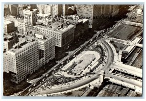 Aerial View Michigan Avenue Tank Military Parade Chicago IL RPPC Photo Postcard