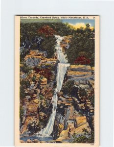 Postcard Silver Cascade, Crawford Notch, White Mountains, New Hampshire