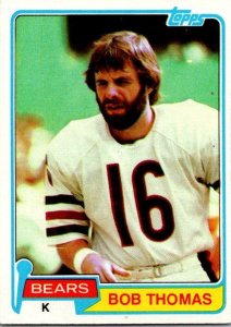 1981 Topps Football Card Bob Thomas Chicago Bears sk60033