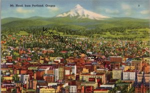 Mt. Hood from Portland OR Postcard PC349