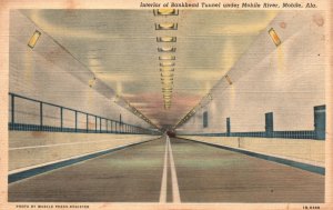 Vintage Postcard 1942 Interior Bankhead Tunnel under Mobile River Mobile Alabama 