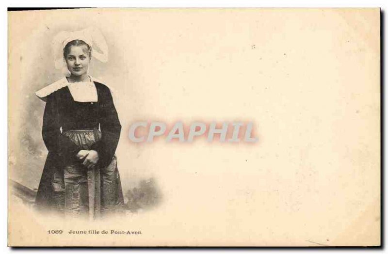 Old Postcard Folklore Young girl Pont Aven