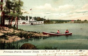 New York Thousand Islands Picturesque Scene With Steamer 1908