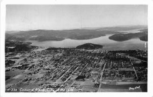 Airview Coeur D Alene City of Lake RPPC Photo Postcard Hall 5015