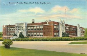 IA, Cedar Rapids, Iowa, Benjamin Franklin High School, Curteich No. OB-H496